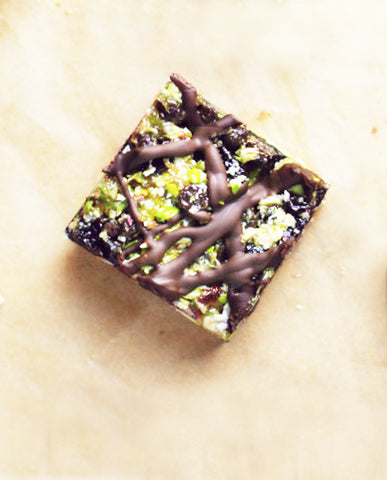 Chocolate Pistachio Cherry Granola Bites