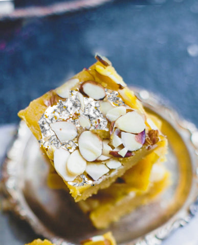 buy Orange almond fudge barfi online india luxury premium gift sweets